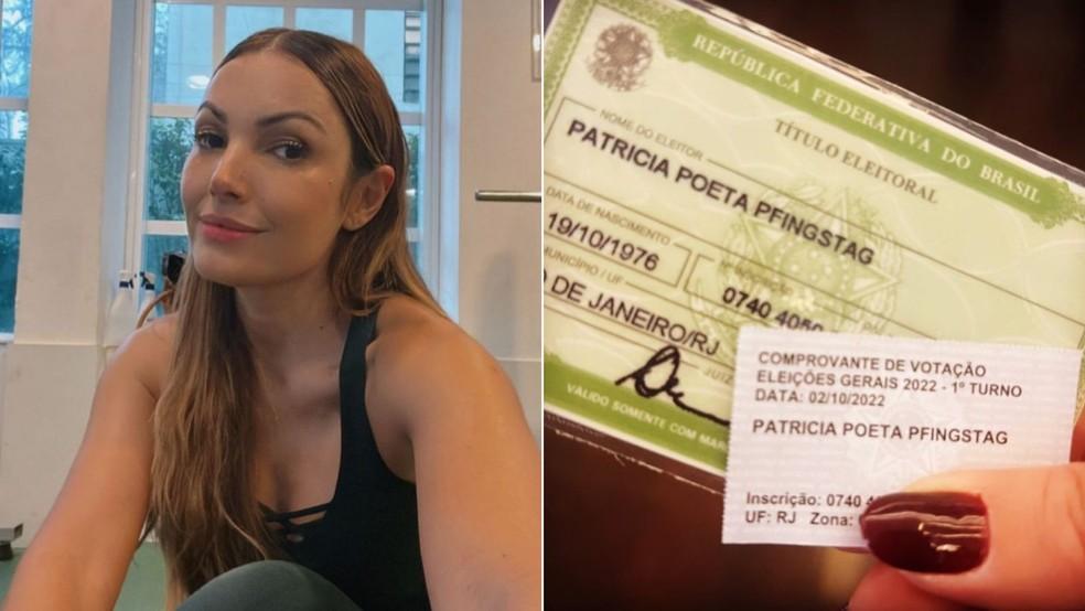 Patrcia Poeta mostra comprovante de votao Foto ReproduoInstagram