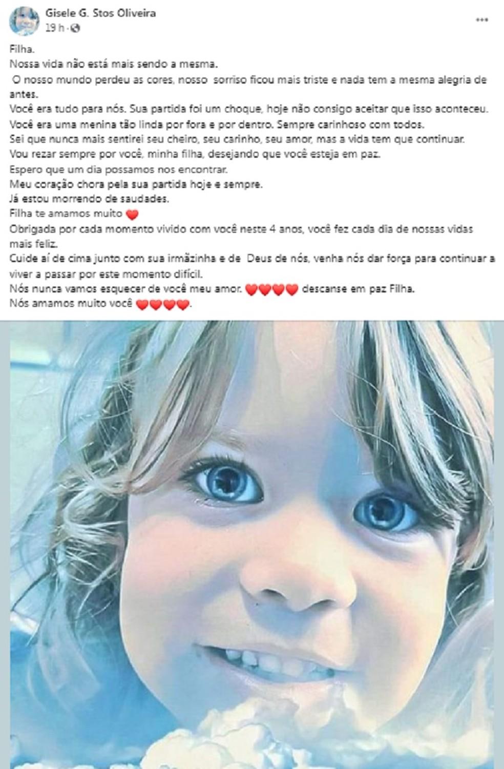 Me de Sarah moradora do Distrito de Maraca SP compartilhou mensagem em que lamenta a partida da filha Foto Gisele Santos OliveiraArquivo Pessoal