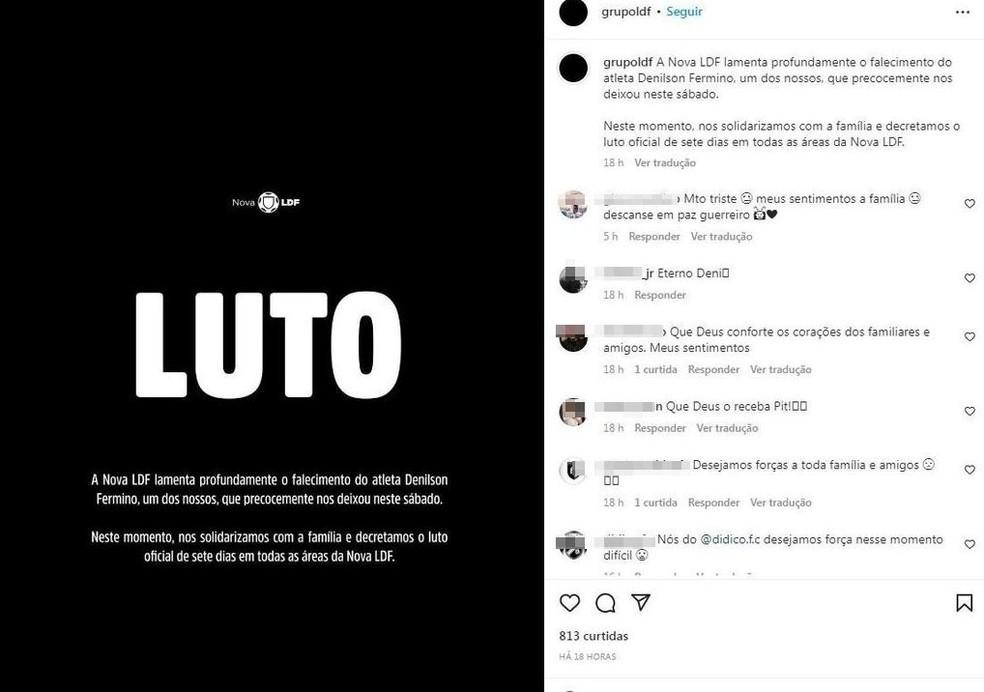 Grupo decretou luto pelas redes sociais Foto Redes sociais Reproduo
