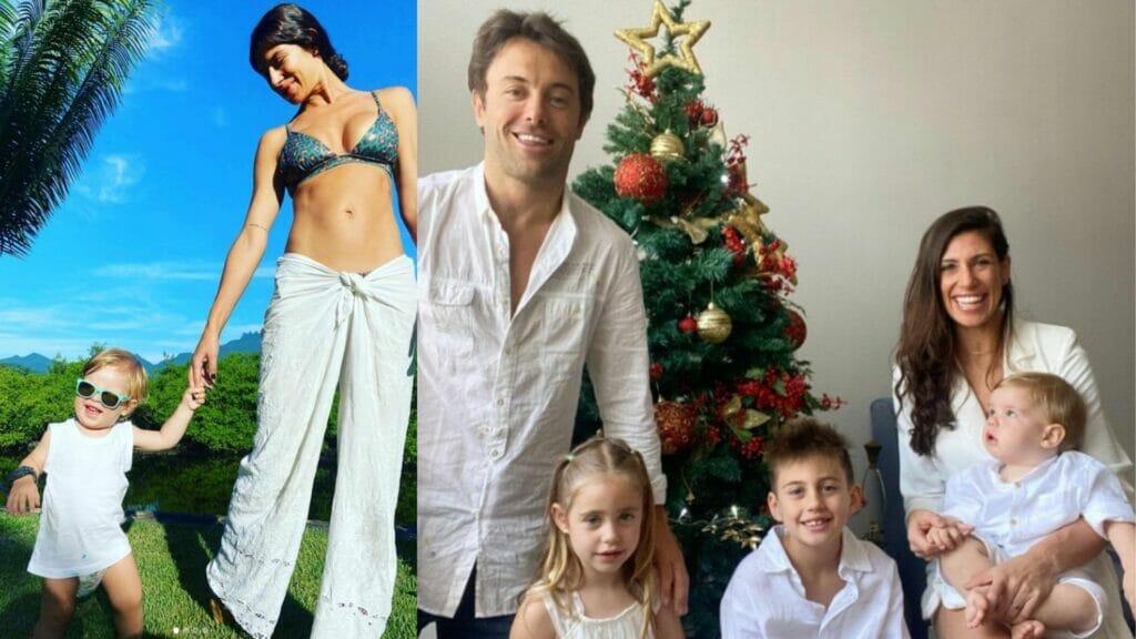 Tamara Dalcanale e Kayky Brito com Kael filho do casal e Felipe e Carolina filhos da empresria