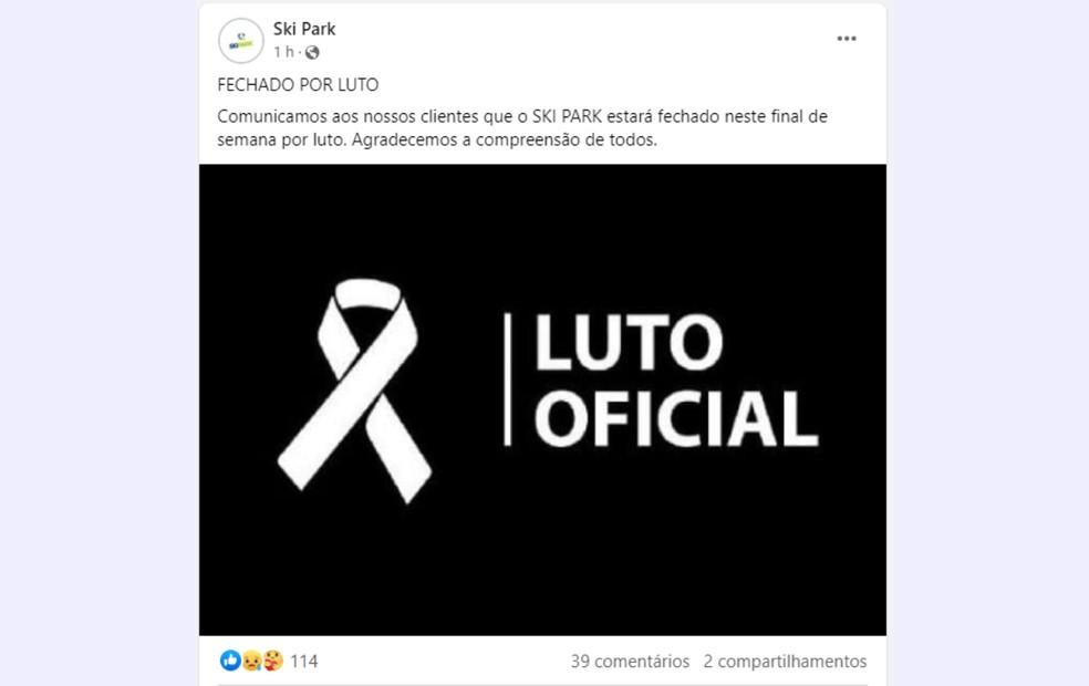 Parque decretou luto aps acidente em So Roque Foto FacebookReproduo