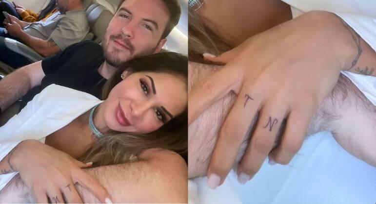 Maira Cardi fez tatuagem com iniciais de Thiago Nigro