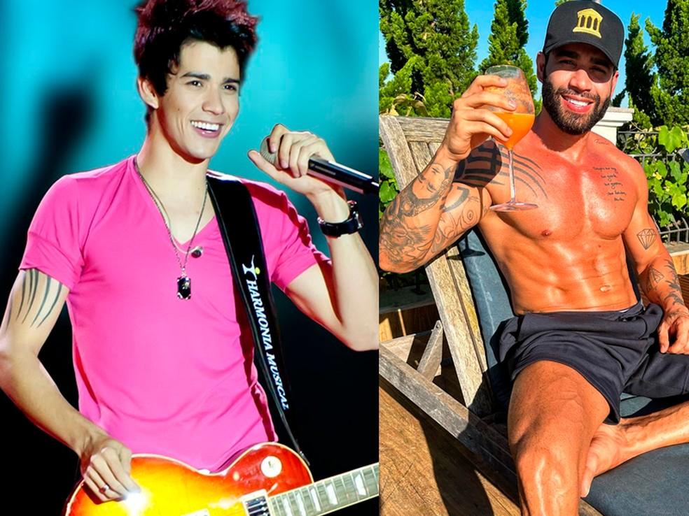 Gusttavo Lima antes e depois Foto ReproduoInstagram