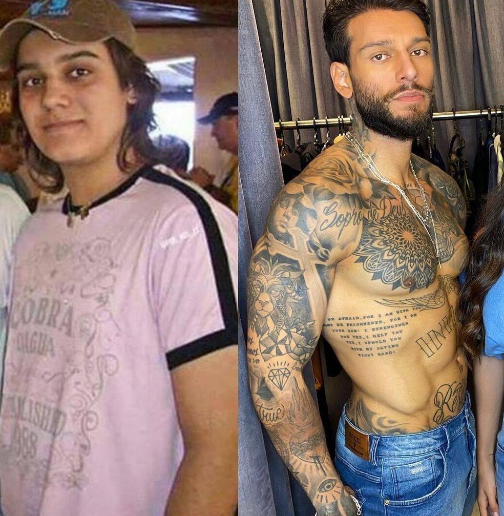 Lucas Lucco antes e depois Foto ReproduoInstagram