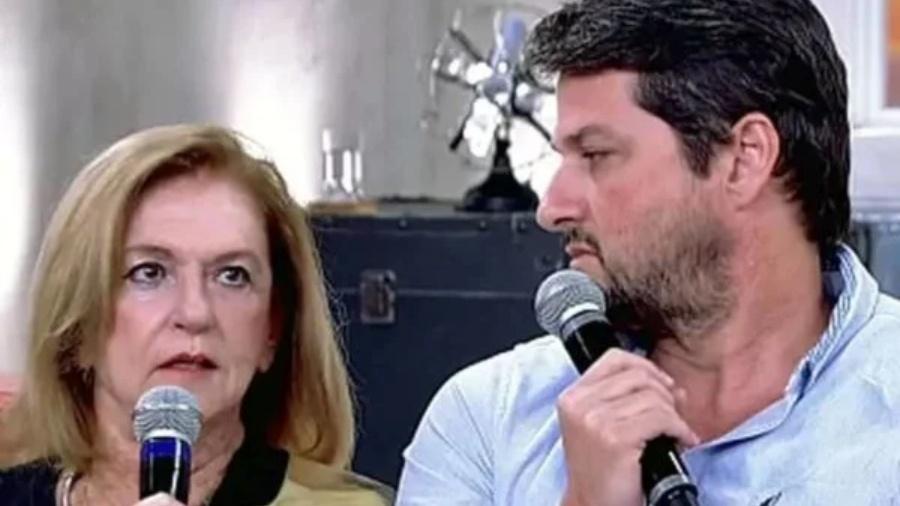 Marcelo Serrado e a me Julia Serrado no Encontro em 2014 - ReproduoGlobo