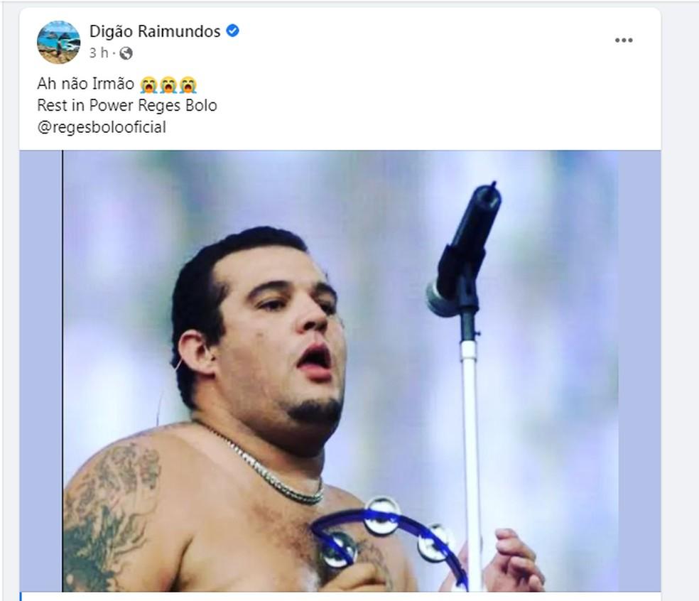 Digo lamenta morte de Reges Bolo Foto Reproduo Facebook