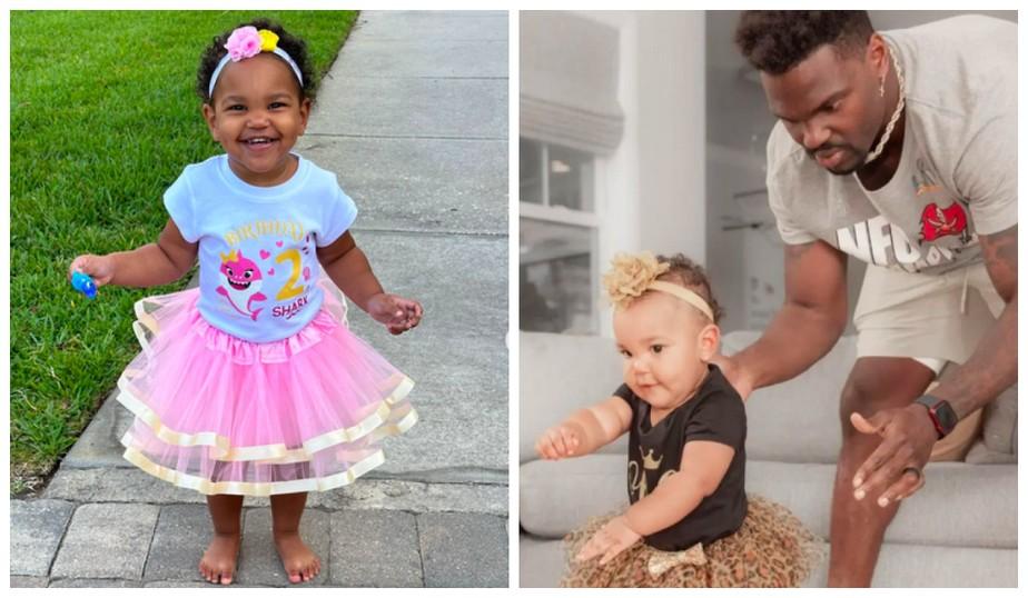 Registros recentes compartilhados por Shaquil Barrett de sua filha de 2 anos