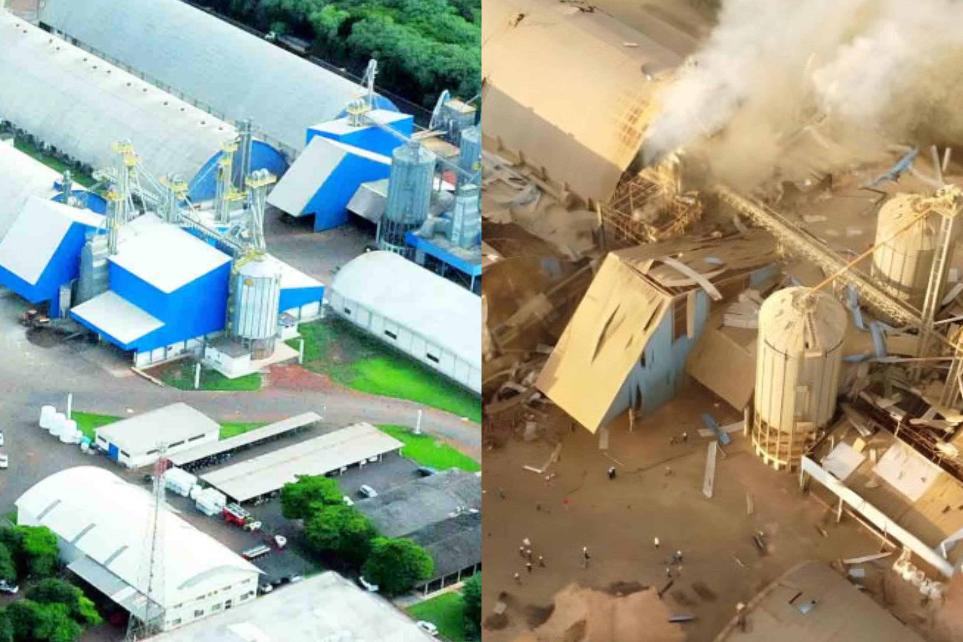Antes e depois da exploso