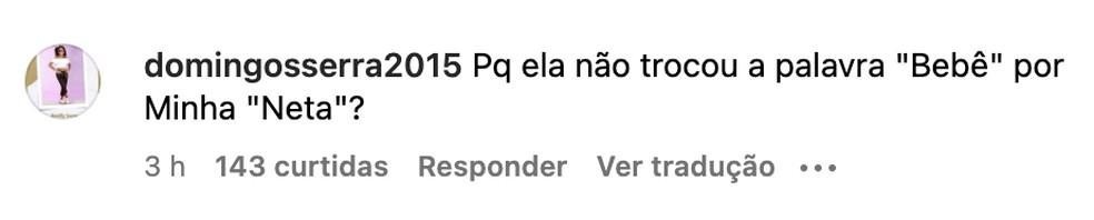 Internautas criticaram relao distante que Nadine tem com Bruna Foto Reproduo Instagram