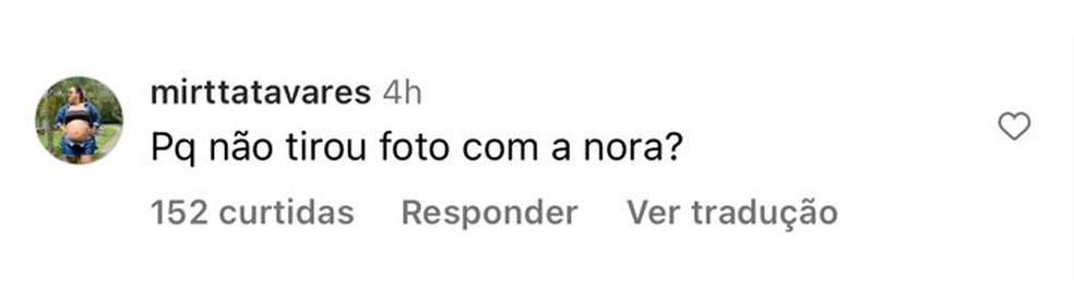 Internautas criticaram relao distante que Nadine tem com Bruna Foto Reproduo Instagram