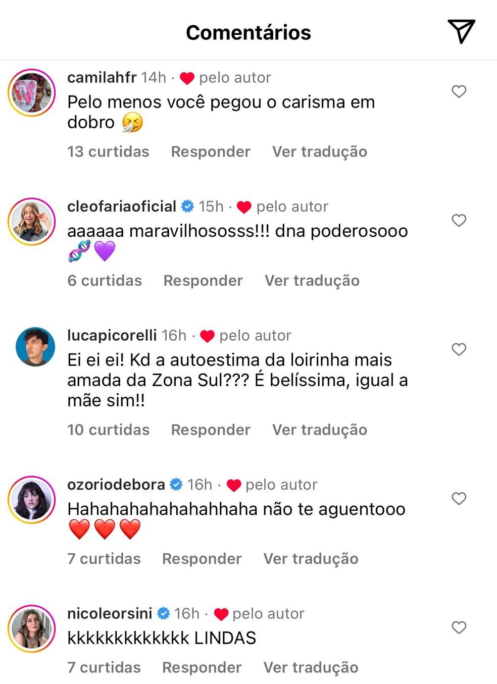 Comentrios na publicao de Lusa Priss Foto ReproduoInstagram