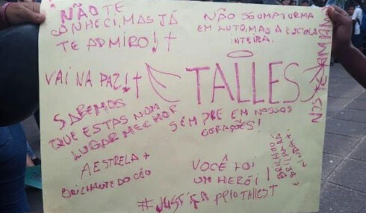 Colegas de Talles homenagearam o amigo na escola - Redes sociaisReproduoND