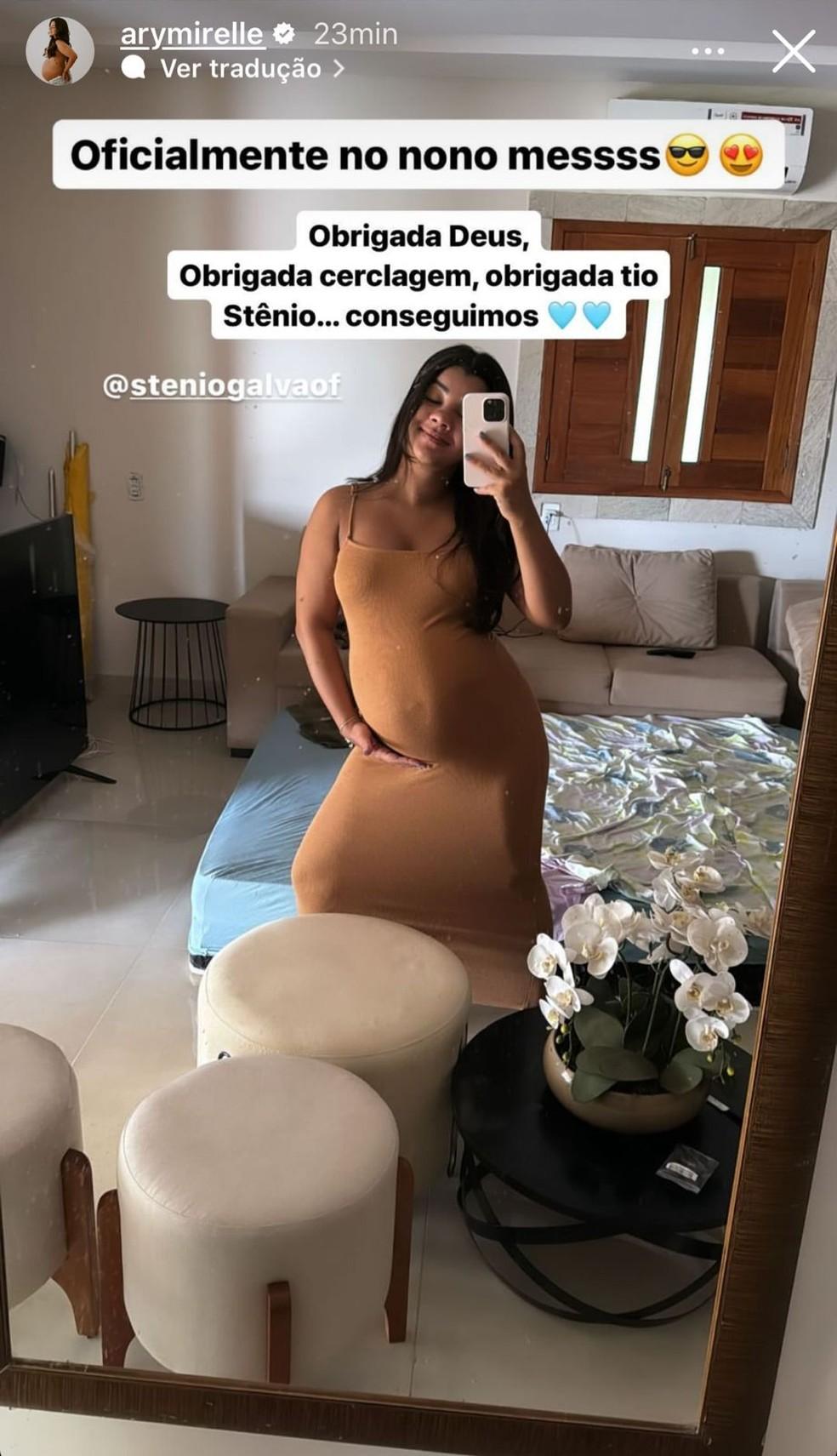 Ary Mirelle comemora chegada do nono ms de gestao Foto ReproduoInstagram