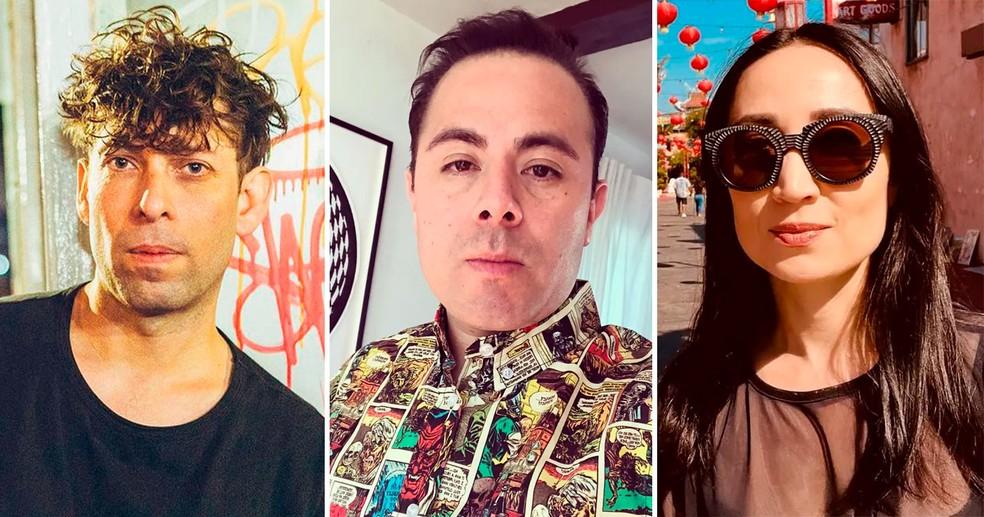 O msico Jos Luis Vasquez roqueiro do projeto Soft Moon o DJ Silent Servant e sua esposa Simone Ling Foto reproduoinstagram