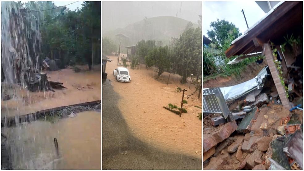 Adolescente morre aps ser arrastado por correnteza em dia de chuva com estragos em SC Foto So Pedro de AlcntaraDivulgao