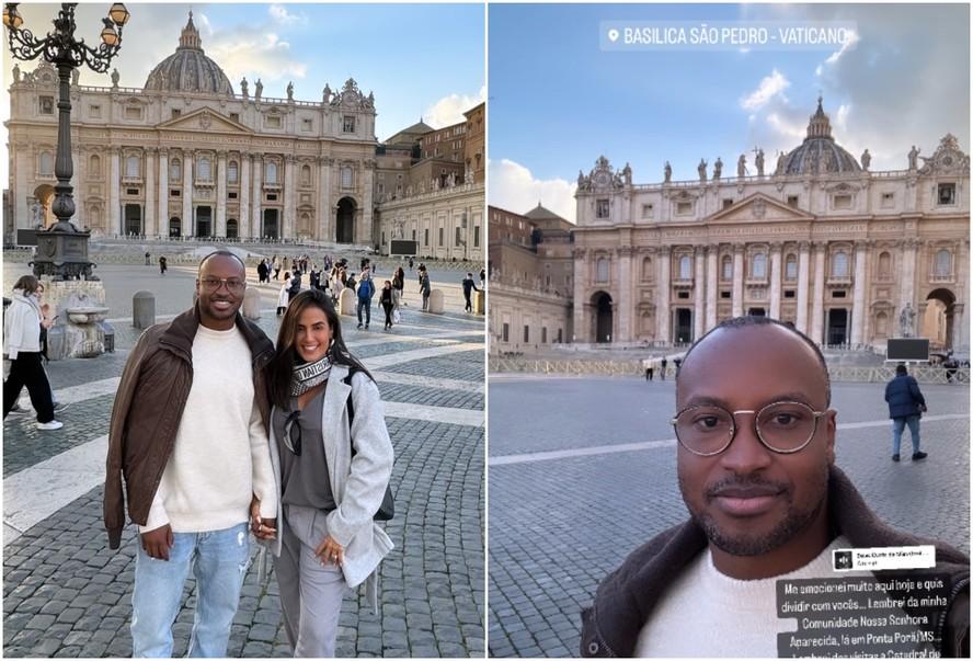 Thiaguinho e Carol Peixinho no Vaticano