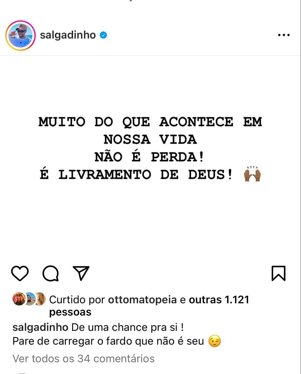 Salgadinho faz post aps Rodriguinho romper amizade de 35 anos com ele Livramento Foto Instagram