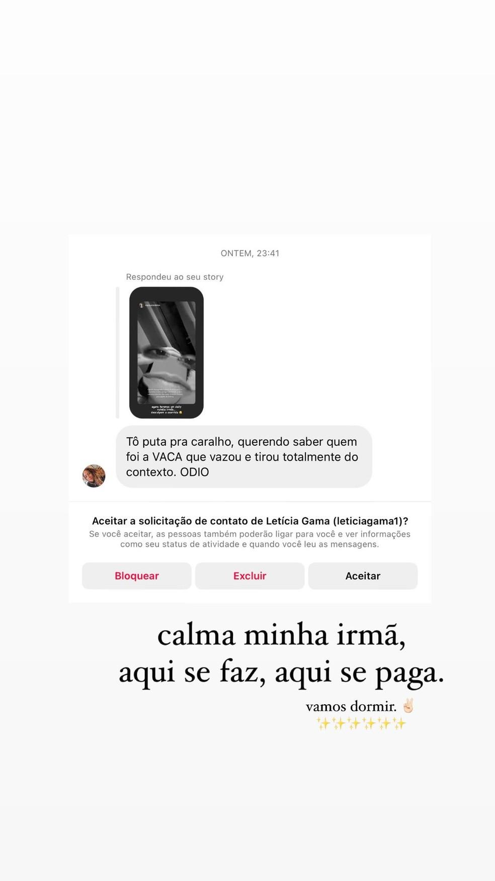 Thais Vasconcellos fala de briga de Ferrugem com Ludmilla Foto ReproduoInstagram