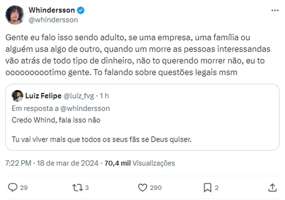 Whindersson Nunes fala sobre uso de seus udios em animaes Foto ReproduoXTwitter