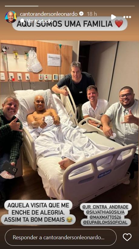 Anderson Leonardo recebe visita de amigos Foto Reproduo Instagram