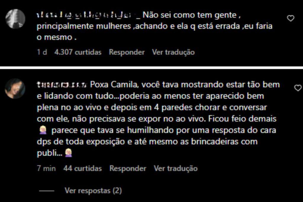 Camila Moura tem instagram inundado de comentrios