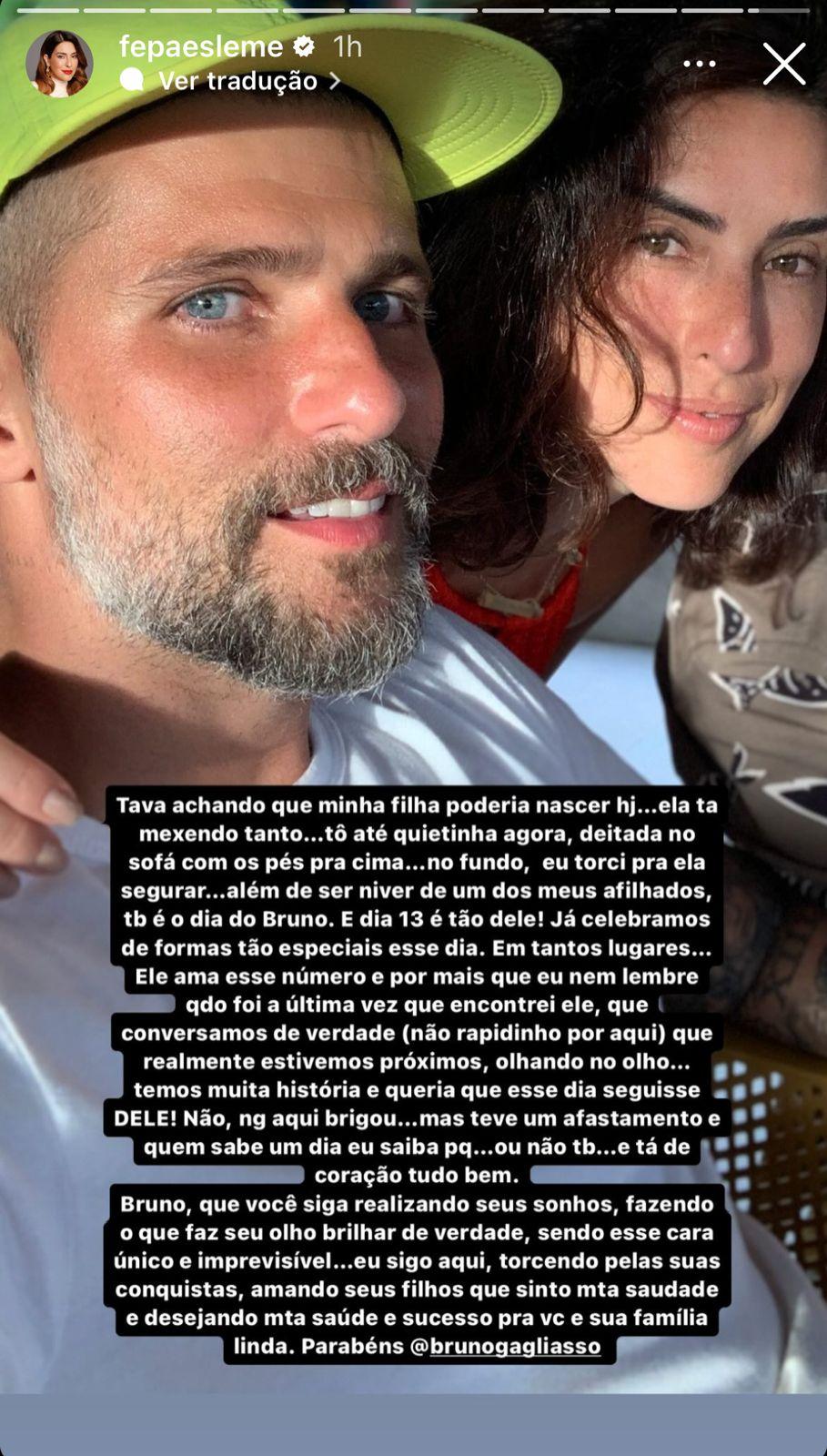 Fernanda Paes Leme fala sobre amizade com marido de Giovanna Ewbank Bruno Gagliasso