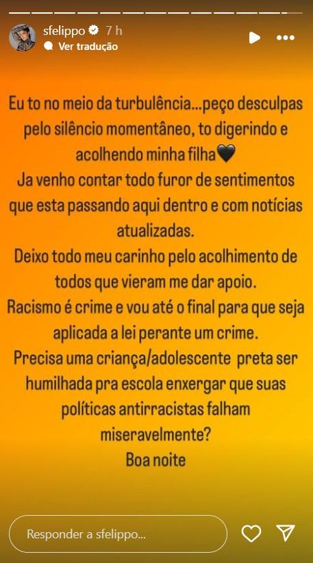 Samara Felippo agrade apoio aps denncia de racismo - Foto Reproduo Instagram