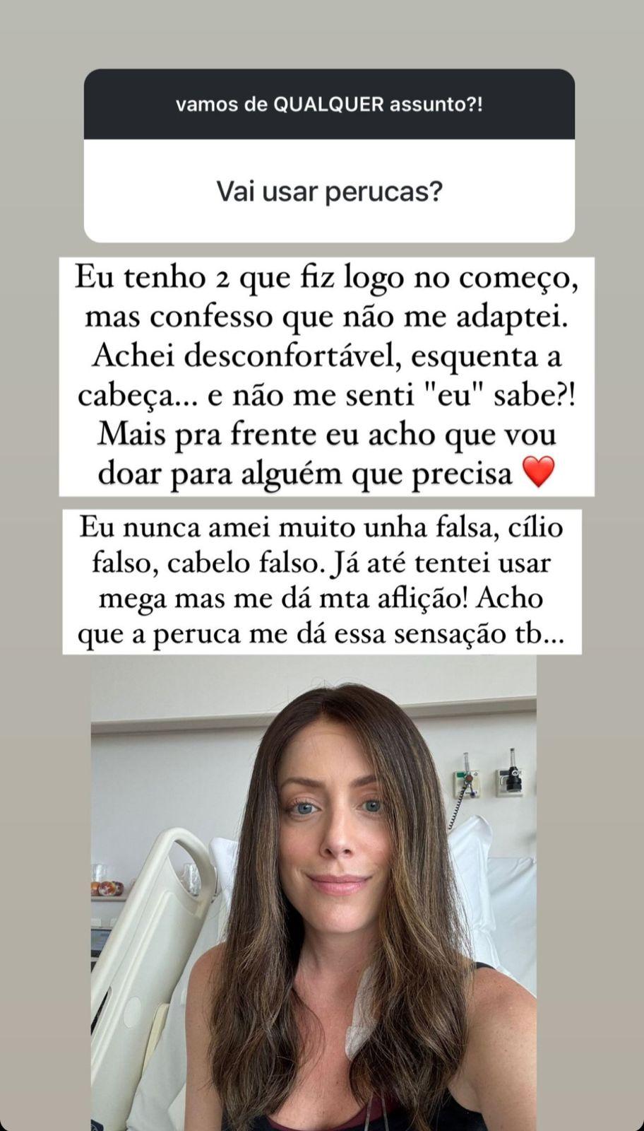 Fabiana Justus revela motivo por trs da deciso de no usar perucas - ReproduoInstagram