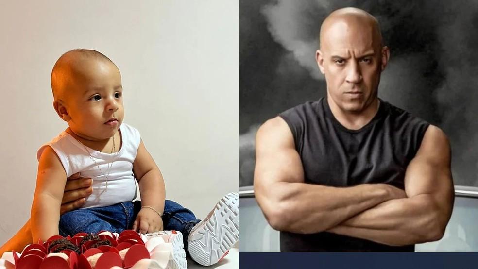 Desde os dois meses de vida apontam semelhanas entre o beb Athos e Vin Diesil O beb mora no Esprito Santo com os pais Foto ReproduoRedes Sociais
