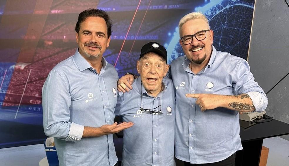 Silvio Luiz entre Mrvio Lcio e Marcos Chiesa Foto ReproduoInstagram