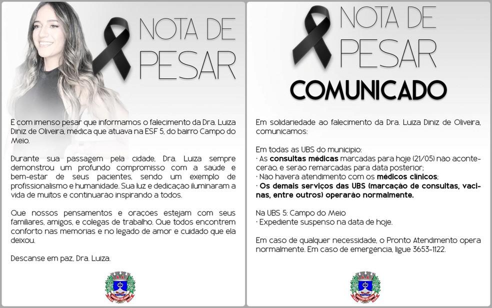 Prefeitura de Conceio dos Ouros emite nota de pesar e comunicado aps morte de mdica Foto Reproduo Redes sociais