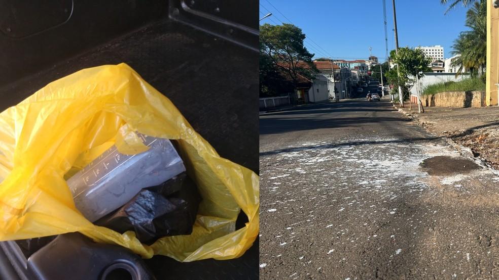 Image: https://mulherinteressante.com/wp-content/uploads/2024/05/postiimg-66509fe0a39c83844.png Sacola e o local com a marca do produto jogado na jovem Foto Reproduo