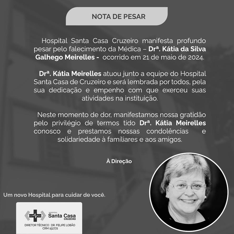 Mdica de 62 anos morre aps ser atropelada pelo prprio carro em Cruzeiro Foto Reproduo