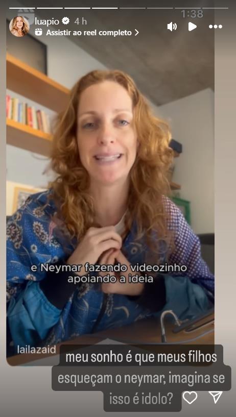 Luana Piovani sobre filhos serem fs de Neymar - Foto Reproduo Instagram