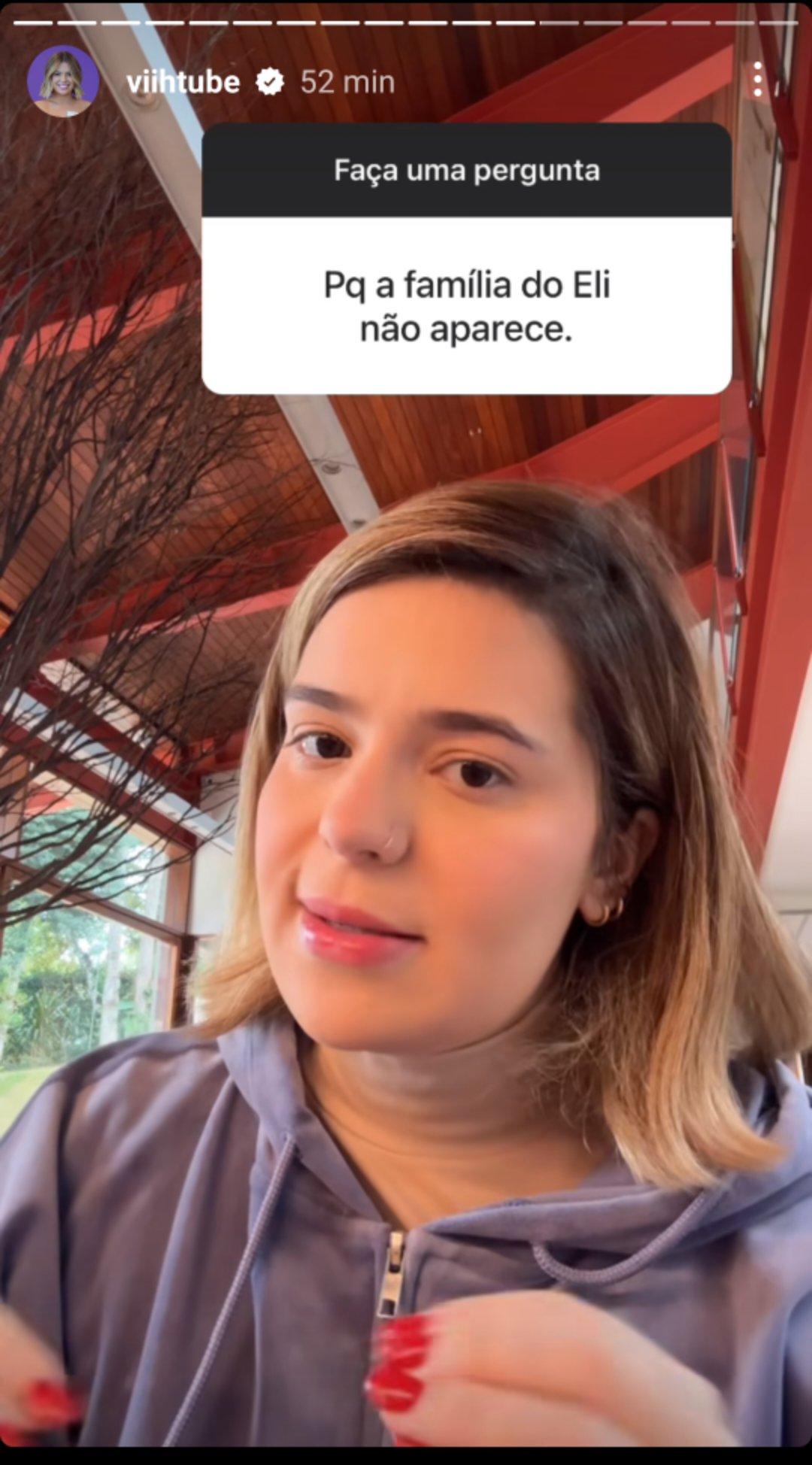 Viih Tube fala sobre a famlia de Eliezer