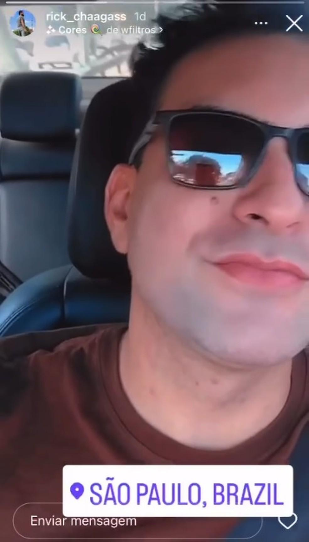 Henrique Chagas compartilhou nas redes sociais que estava em So Paulo Foto ReproduoInstagram