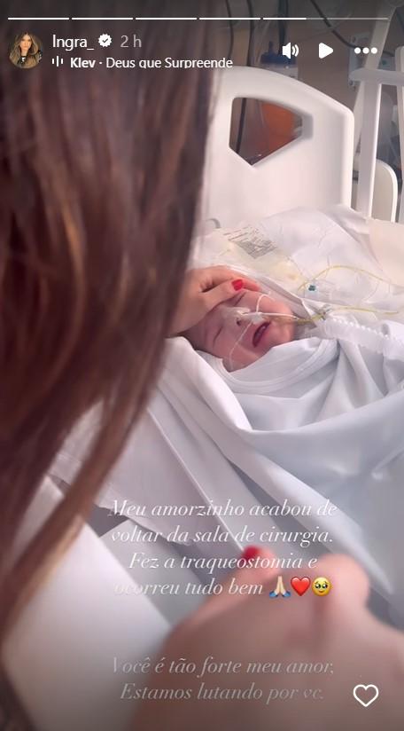 Esposa de Z Vaqueiro com o filho - Foto Reproduo Instagram