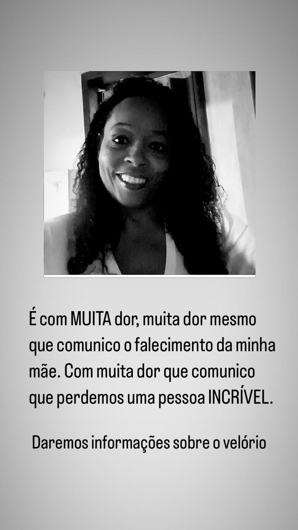 Publicao de Juliana sobrinha de Adriana Bombom Foto ReproduoInstagram