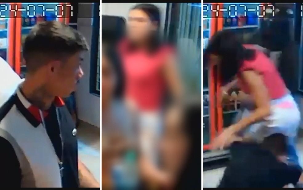 Jovem se assusta ao perceber tiros em distribuidora de bebidas de Quirinpolis Gois Foto Arquivo PessoalKarol Maia