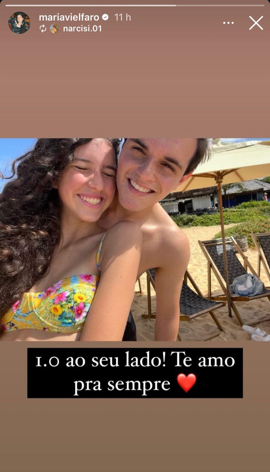 Filha de Rodrigo Faro celebra primeiro aniversrio de namoro