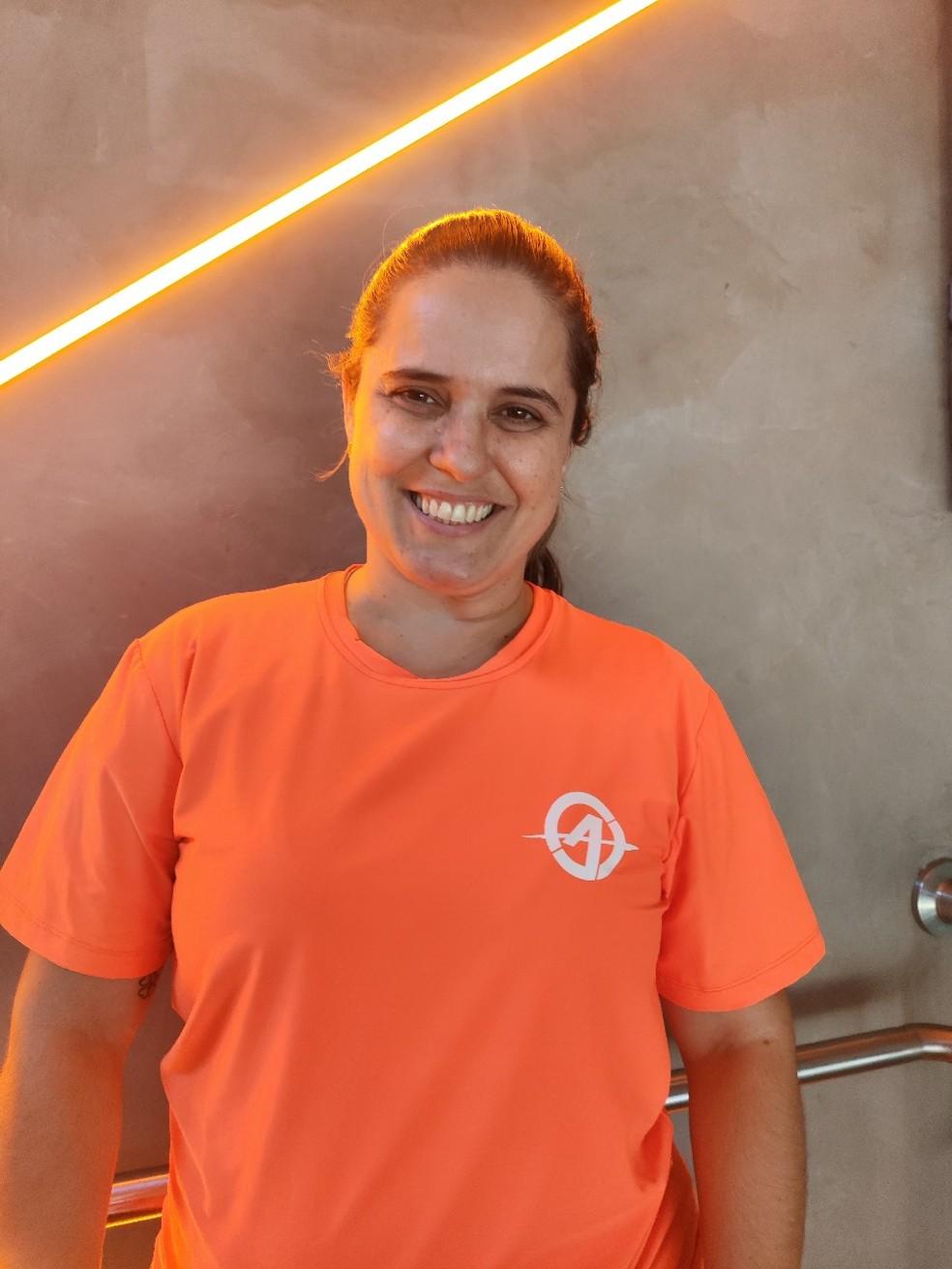 Sabrina professora na academia onde o beb nasceu Foto Arquivo pessoal