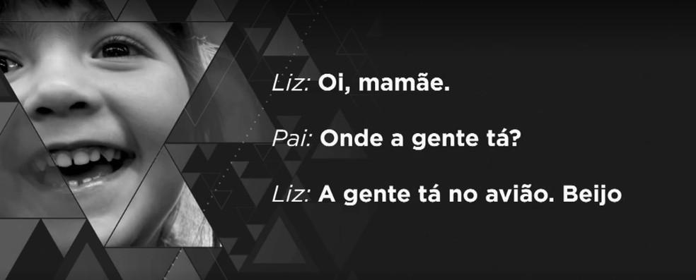 ltima mensagem de Liz para sua me Foto Reproduo