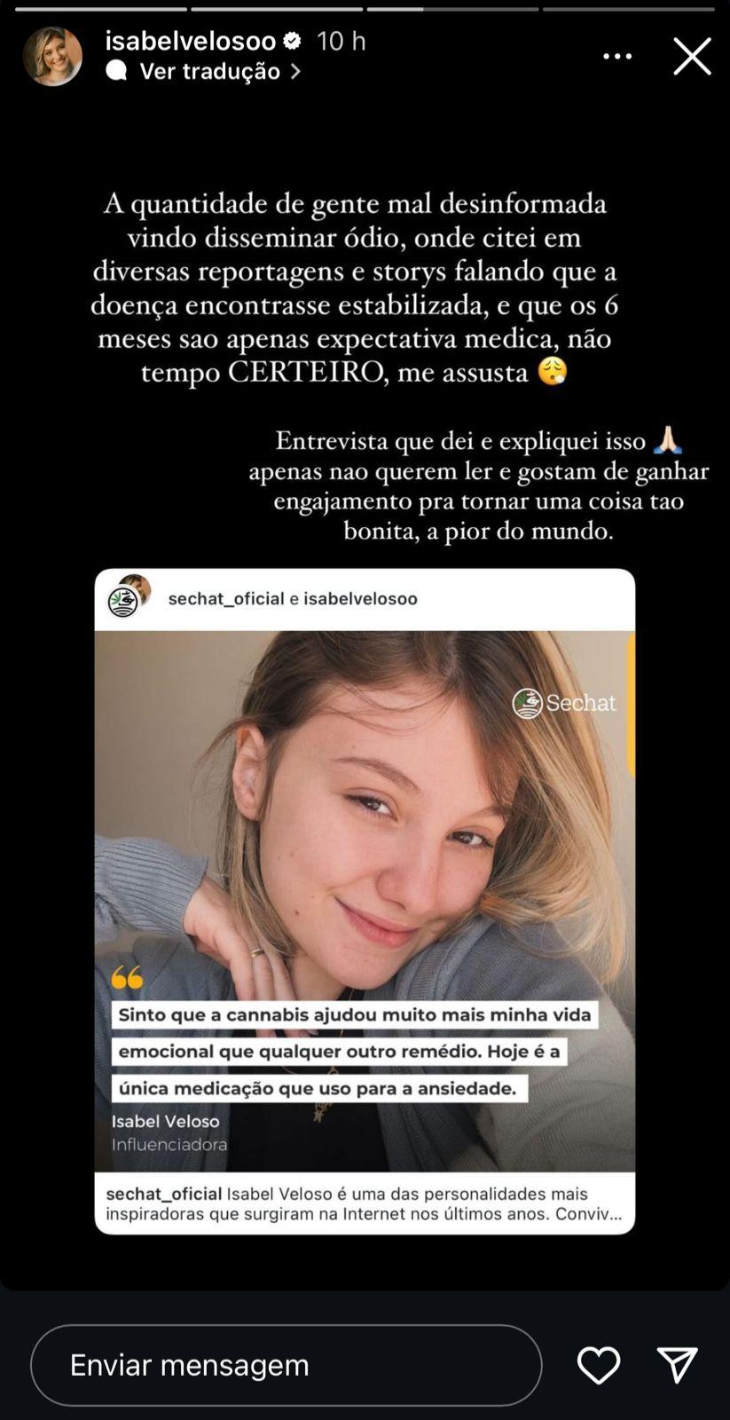 Isabel Veloso rebate ataques aps anunciar gravidez