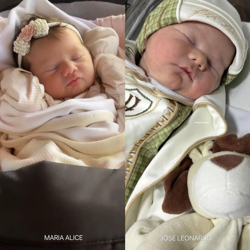 Maria Alice e Jos Leonardo filhos de Virginia Fonseca e Z Felipe Foto ReproduoInstagram