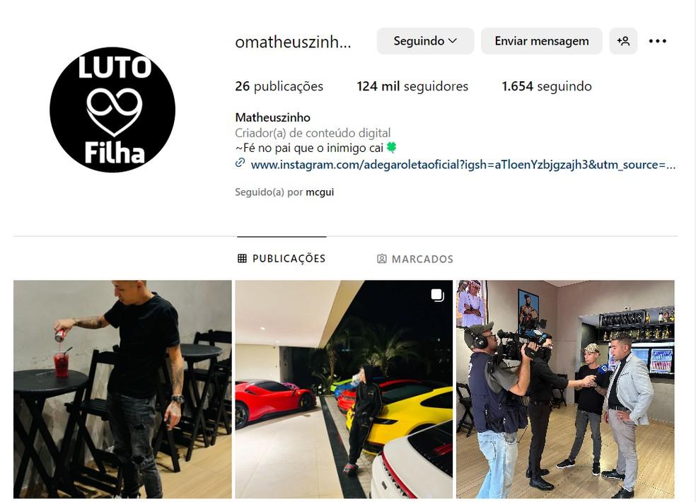 Matheuszinho fala de luto pela morte da filha Foto ReproduoInstagram