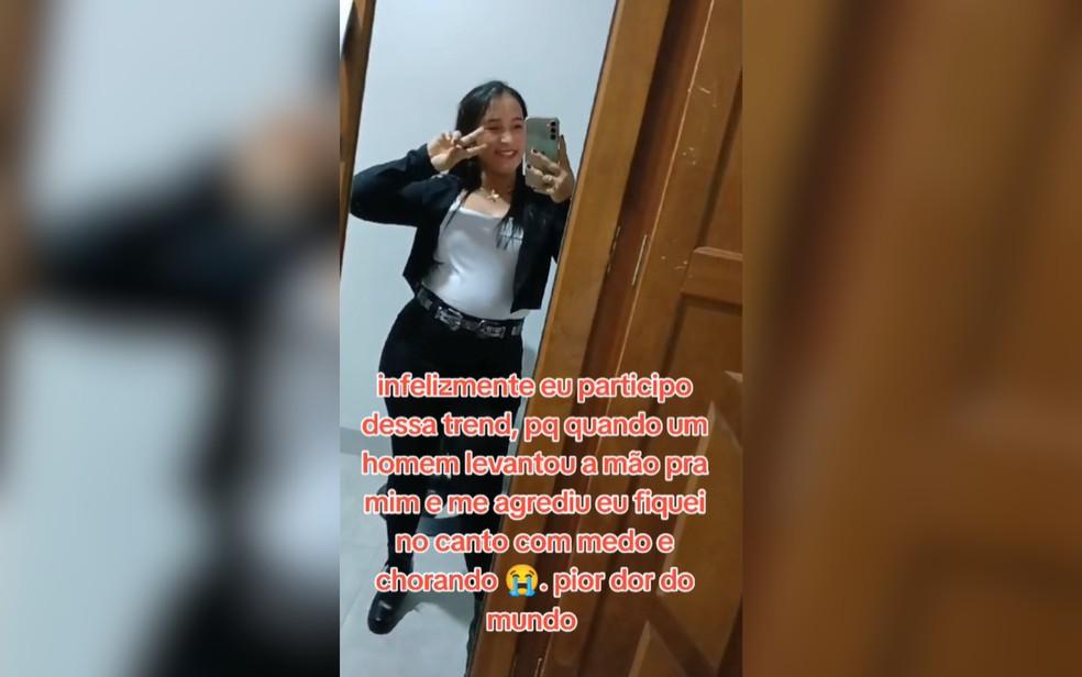 Ariane Martins Duarte postou vdeo contando que era vtima de violncia domstica em Piracanjuba Foto ReproduoRedes Sociais