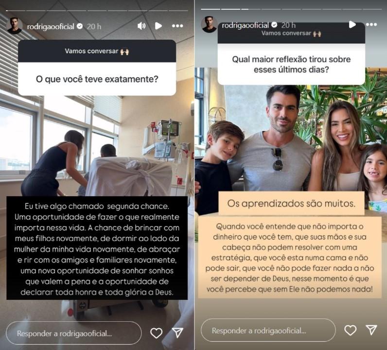 Rodrigo faz reflexo aps retirada de tumor - Reproduo Instagram