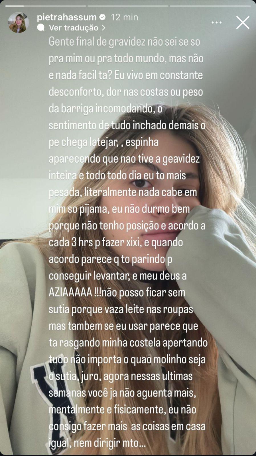 Filha de Leandro Hassum desabafa sobre a reta final da gravidez - ReproduoInstagram