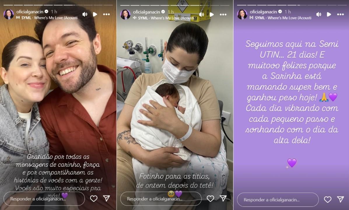 Andressa Ganacin celebra evoluo no quadro de sade da filha com Nasser - ReproduoInstagram