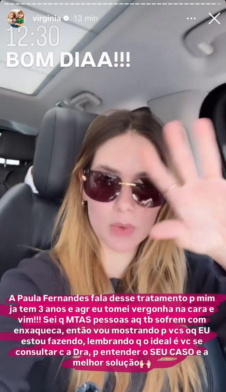 Virginia inicia tratamento aps conselho de Paula Fernandes